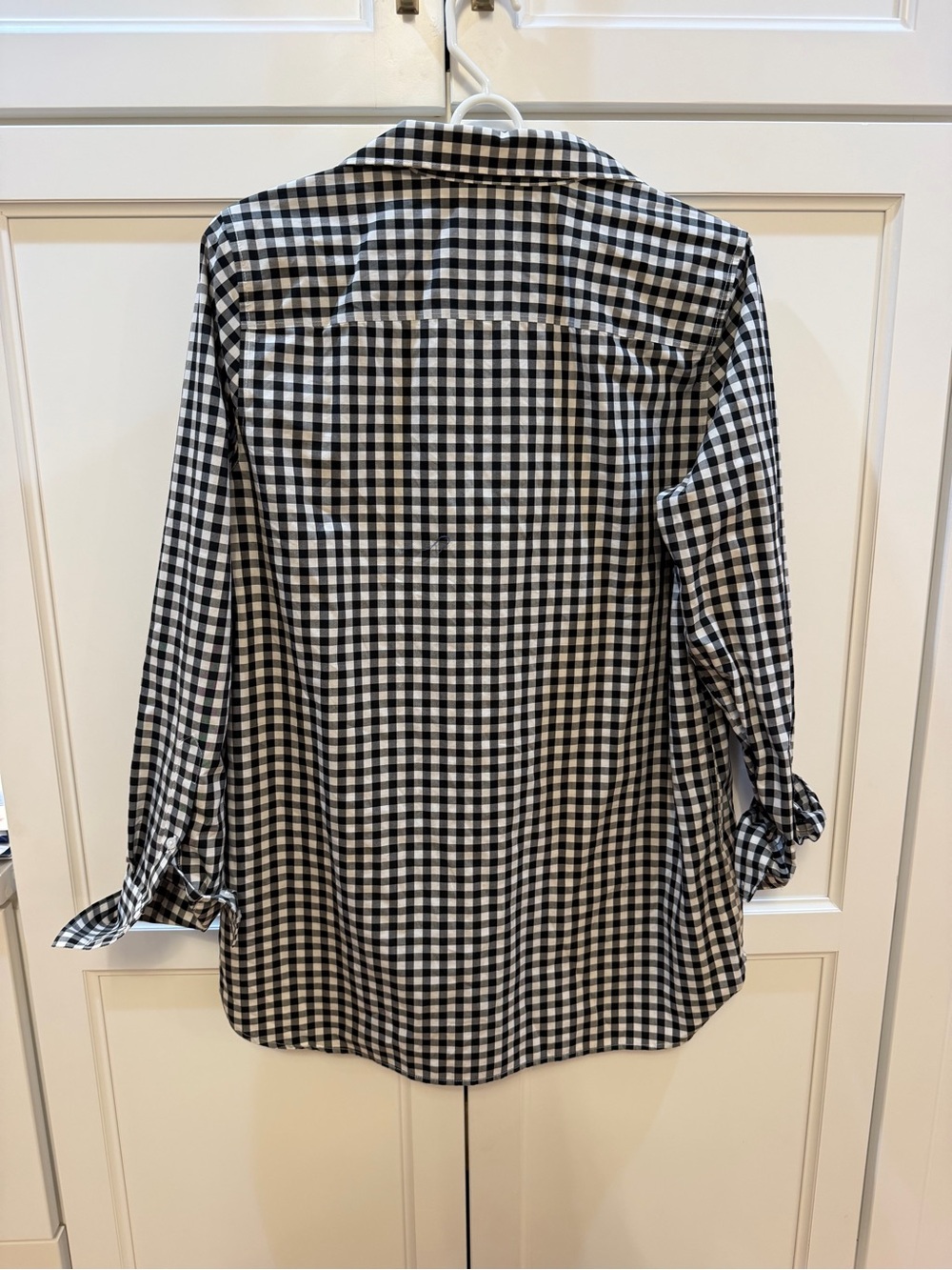 Lands' End Black & White Gingham Button-Up Shirt - Picture 2 of 3